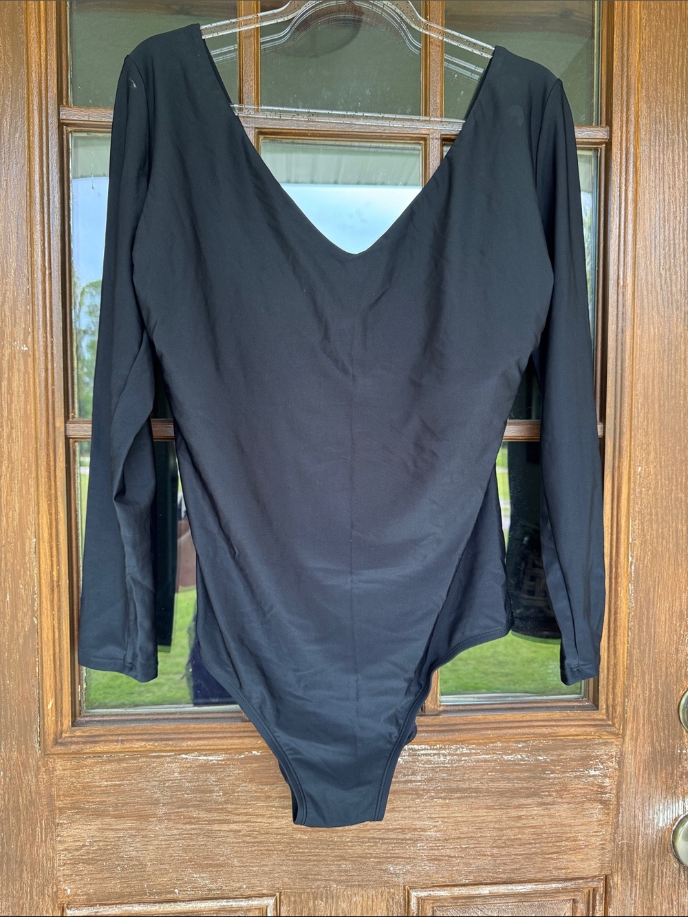 Black Long Sleeve V-Neck Bathing suit
